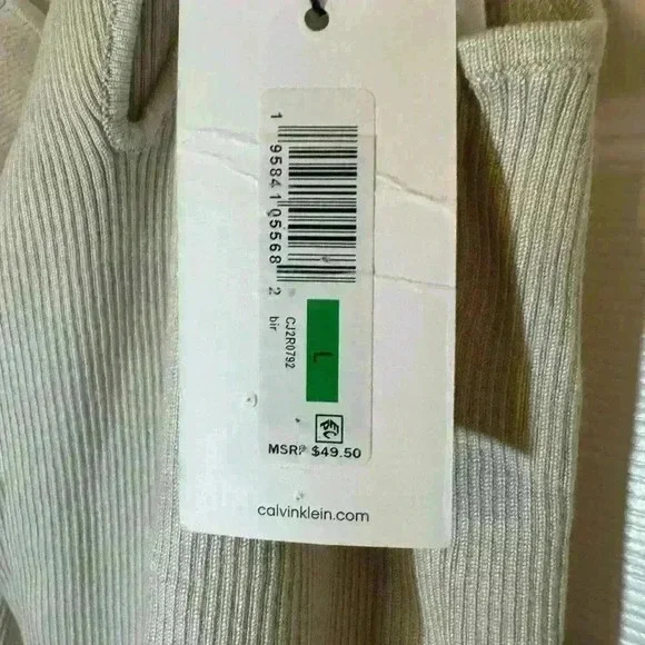 Calvin Klein Jeans Women's Ribbed One ShoulderTop Size Large NWT - Picture 4 of 5
